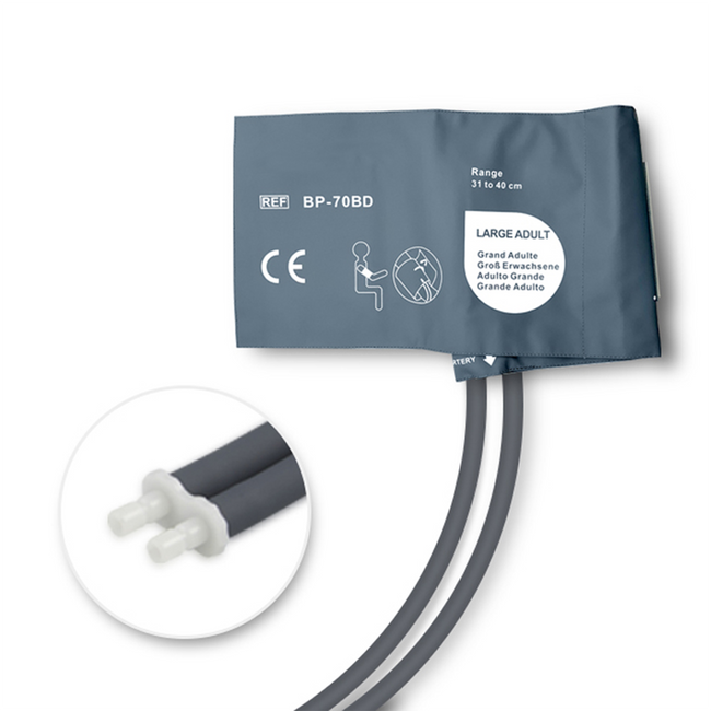 NiBP Cuff Double Tube Bladder w/ Dinaclick Male Large Adult (31.0-40.0cm)