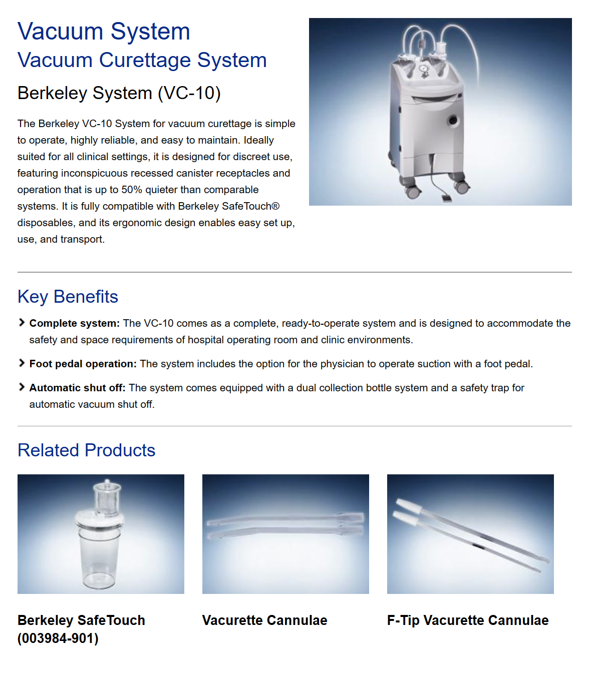 Olympus Berkeley VC-10 Vacuum Curettage Suction System – Medical ...