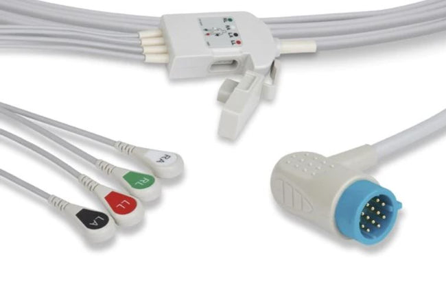 Stryker/Physio-Control ECG Direct-Connect Cable One-Piece 4-Lead Adult/Pediatric Snap - 11111-000020