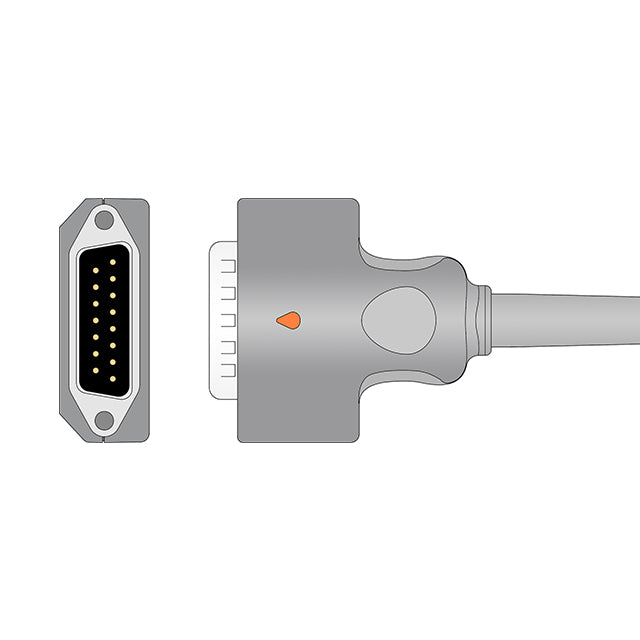 GE EKG Direct-Connect Cable One-Piece 10-Lead Adult/Pediatric Banana - 2104727-001