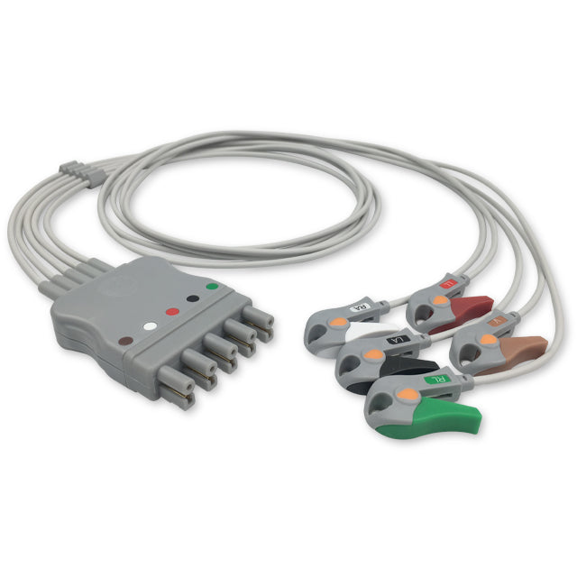 Philips ECG Leadwire Cable 5-Lead Adult/Pediatric Pinch/Grabber (Grouped) - M1623A