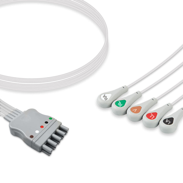 Philips ECG Leadwire Cable 5-Lead Adult/Pediatric Snap (Grouped) - M1625A