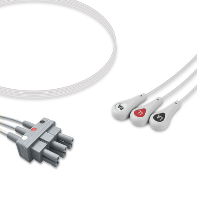 Philips ECG Leadwire Cable 3-Lead Adult/Pediatric Snap (Individual) - M1605A
