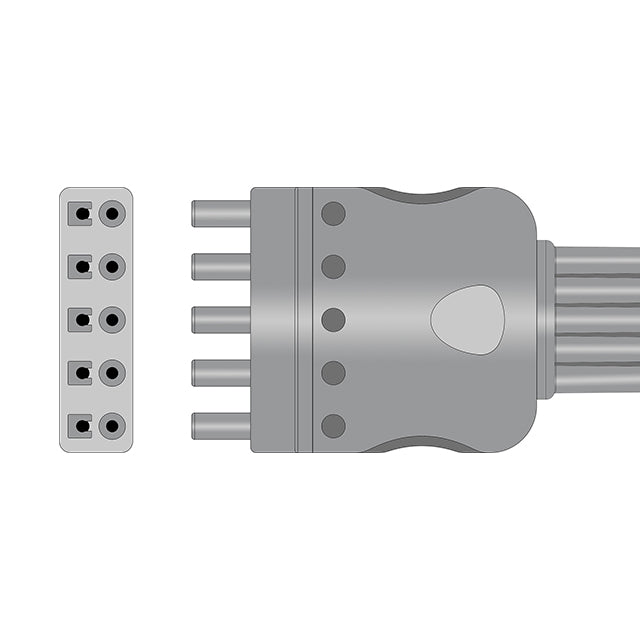 Philips ECG Leadwire Cable 5-Lead - Adult/Pediatric Snap - M1625A