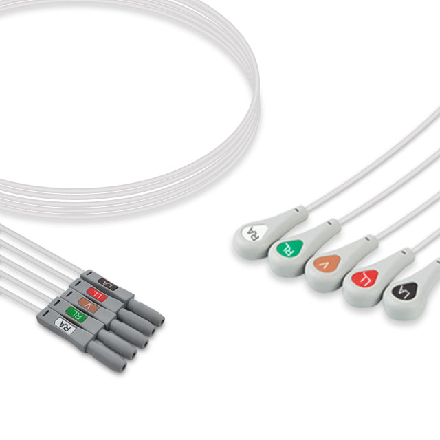 Spacelabs ECG Leadwire 5-Lead Adult/Pediatric Snap - 012-0605-00