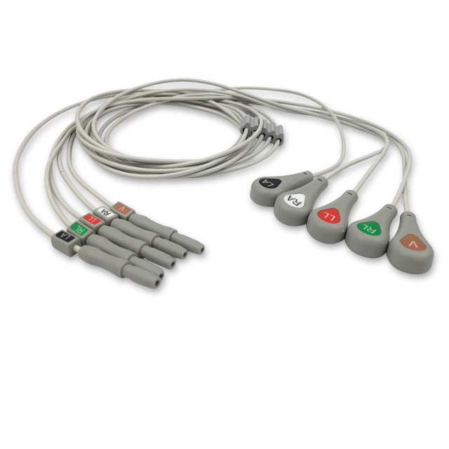 Spacelabs ECG Leadwire 5-Lead Adult/Pediatric Snap - 012-0605-00