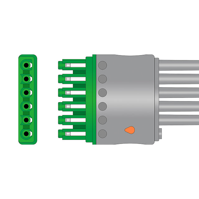 Draeger/Siemens ECG Leadwire Cable 5-Lead Adult/Pediatric Snap (Molded) - MS14560