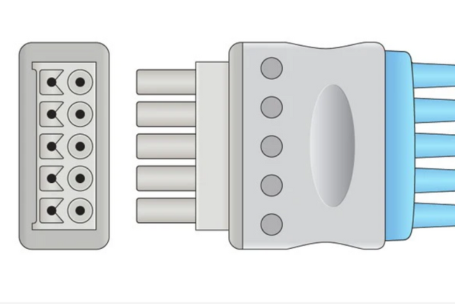GE Datex-Ohmeda ECG 5-Leadwire Cable Adult/Pediatric Snap (Grouped) - 545328