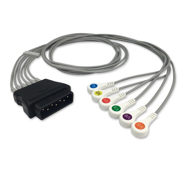 Stryker/Physio-Control ECG Leadwire Cable 6-Lead Adult/Pediatric Snap - 11110-000103