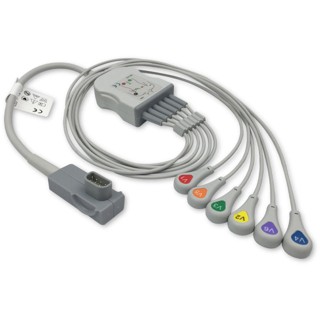 Stryker / Physio-Control ECG Leadwire Cable 6-Lead Adult/Pediatric Snap (New Style) - 11111-000022