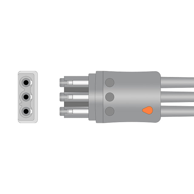 Philips ECG Leadwire Cable 3-Lead Adult/Pediatric Pinch/Grabber - M1671A