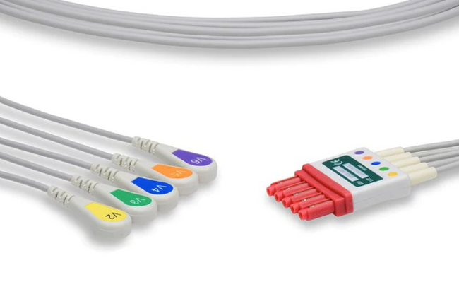 Philips ECG Leadwire Cable 5-Lead Adult/Pediatric Snap (V2-V6) - M1602A