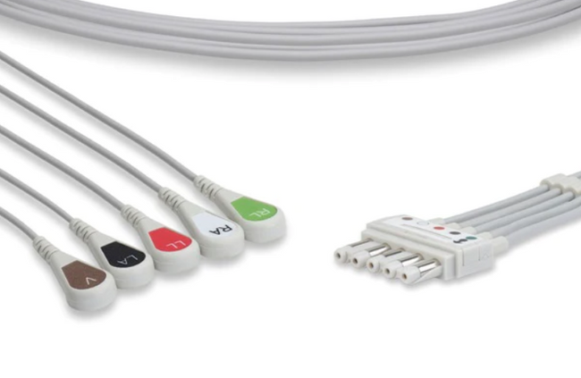 Spacelabs ECG Leadwire Cable 5-Lead Adult/Pediatric Snap (Molded) - 700-0007-37