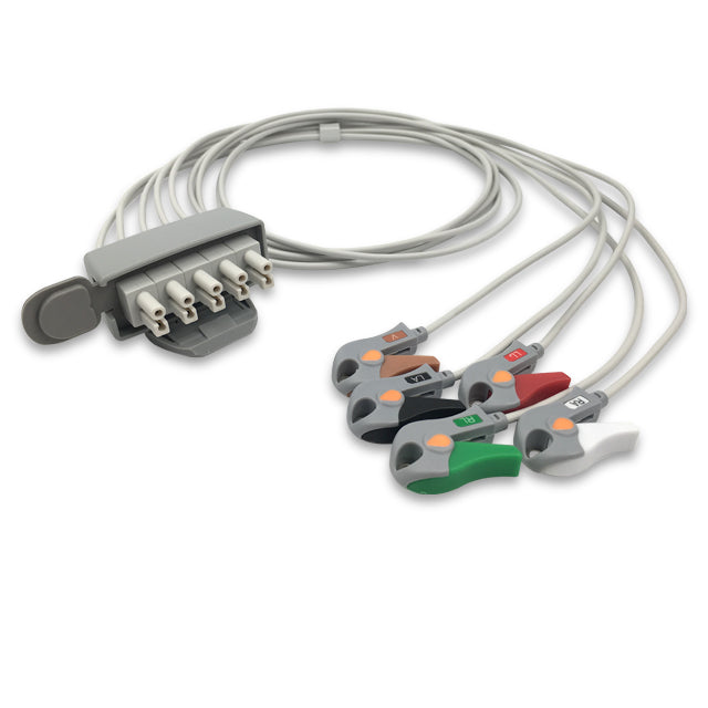 Philips ECG Telemetry Leadwire Cable 5-Lead Adult/Pediatric Pinch/Grabber - M2593A