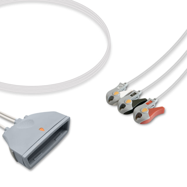 Philips ECG Telemetry Leadwire Cable 3-Lead Adult/Pediatric Pinch/Grab ...